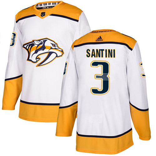 Adidas Nashville Predators #3 Steven Santini White Road Authentic Stitched Youth NHL Jersey